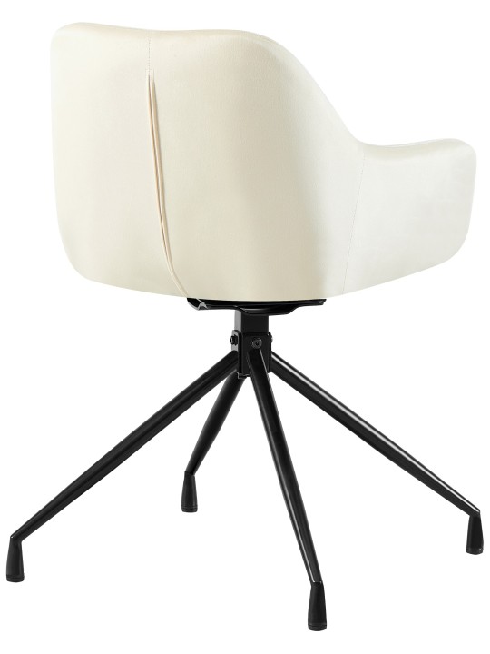 Silla de comedor Welby de terciopelo, crema