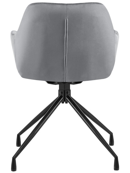 Silla de comedor Welby de terciopelo, gris oscuro