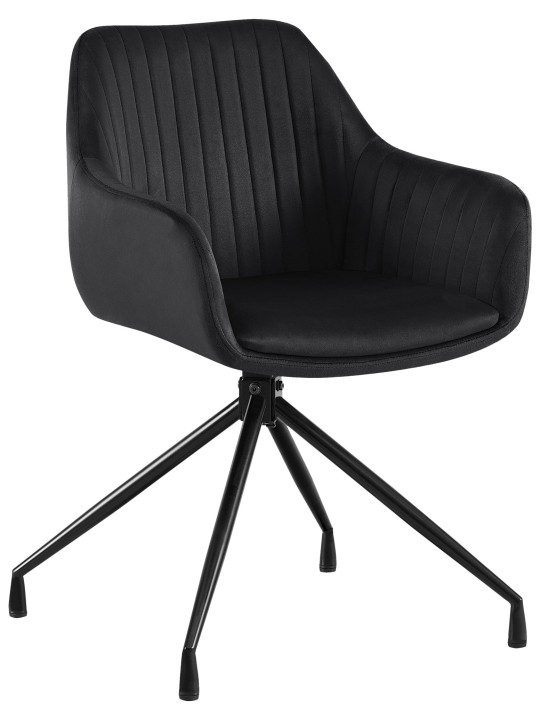 Silla de comedor Welby de terciopelo, negro Silla de comedor Welby de terciopelo, negro