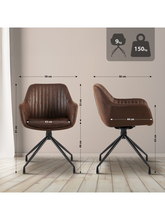 Silla de comedor Welby Vintage, marrón oscuro Silla de comedor Welby Vintage, marrón oscuro