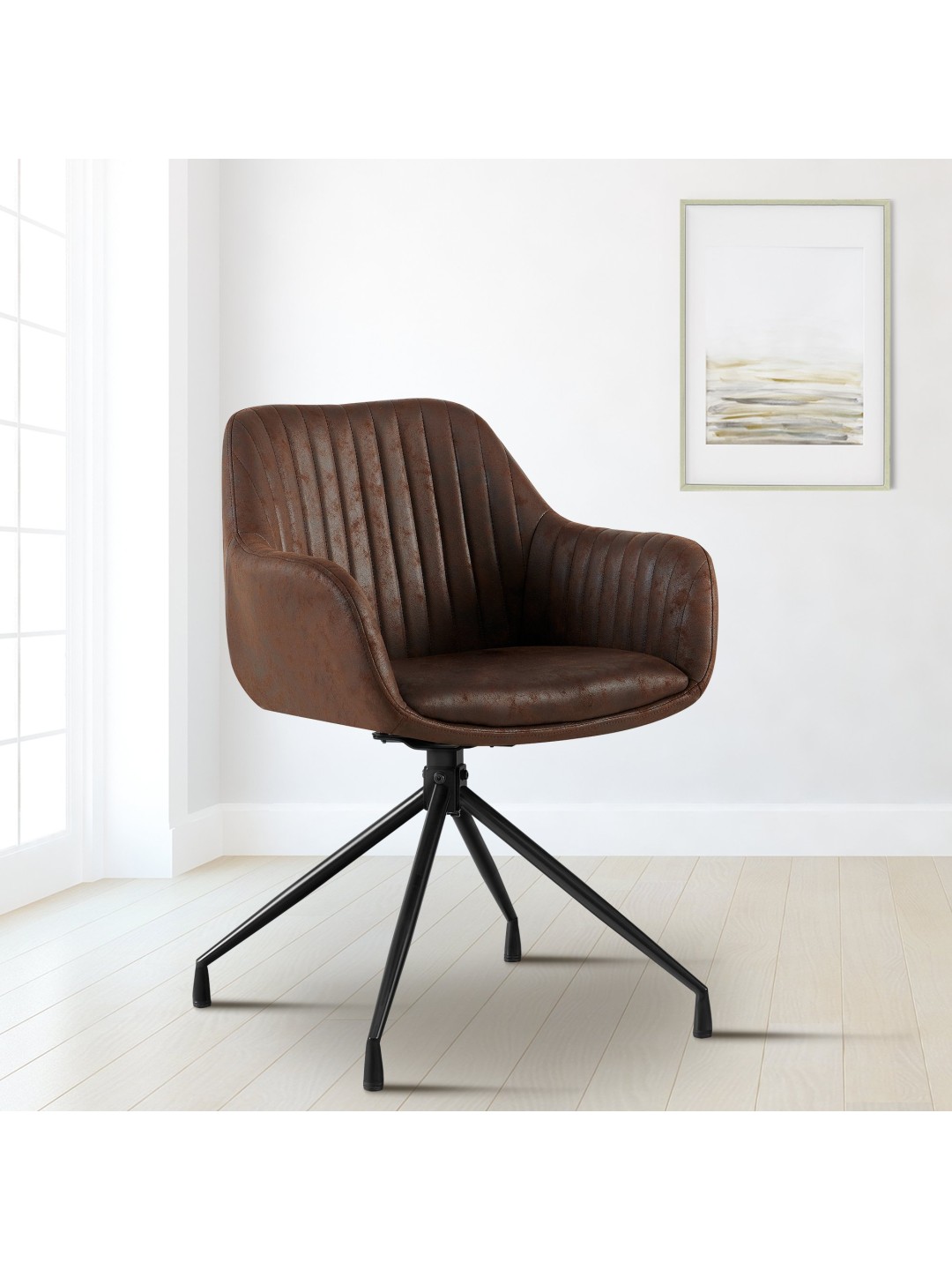 Silla de comedor Welby Vintage, marrón oscuro