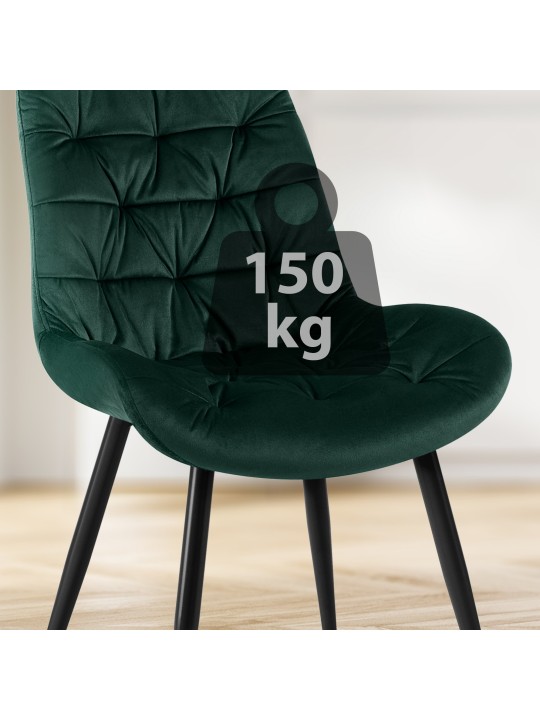 Silla de comedor de terciopelo Rossford, verde