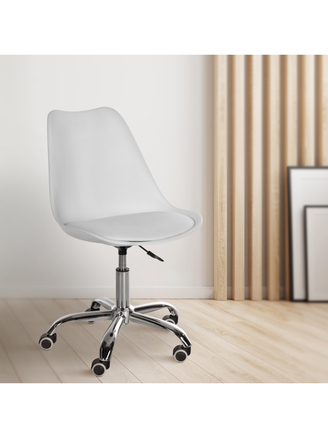 Taburete de trabajo Laflin, blanco