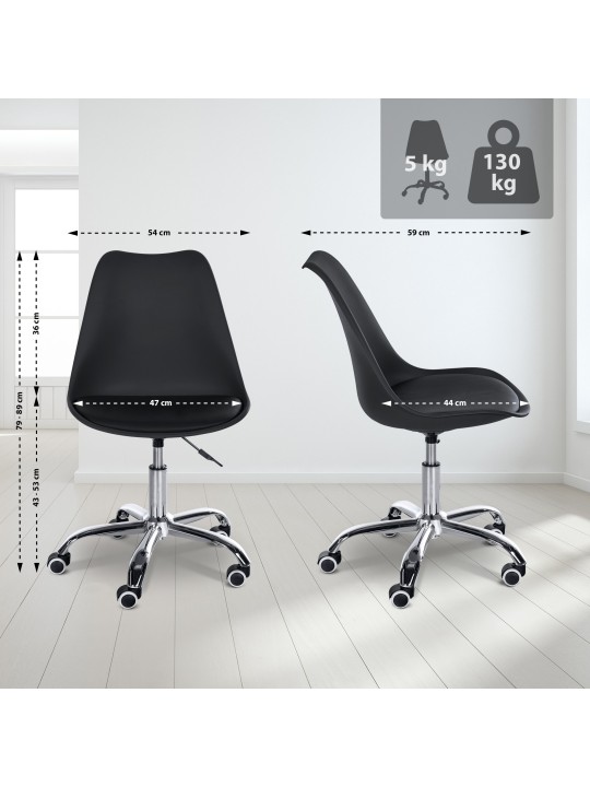 Taburete de trabajo Laflin, negro Taburete de trabajo Laflin, negro