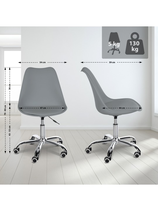 Taburete de trabajo Laflin, gris Taburete de trabajo Laflin, gris