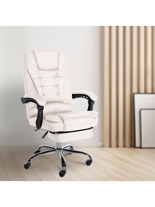 Silla de oficina Oxígeno piel sintética, blanco