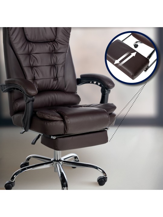 Silla de oficina Oxígeno piel sintética, marrón