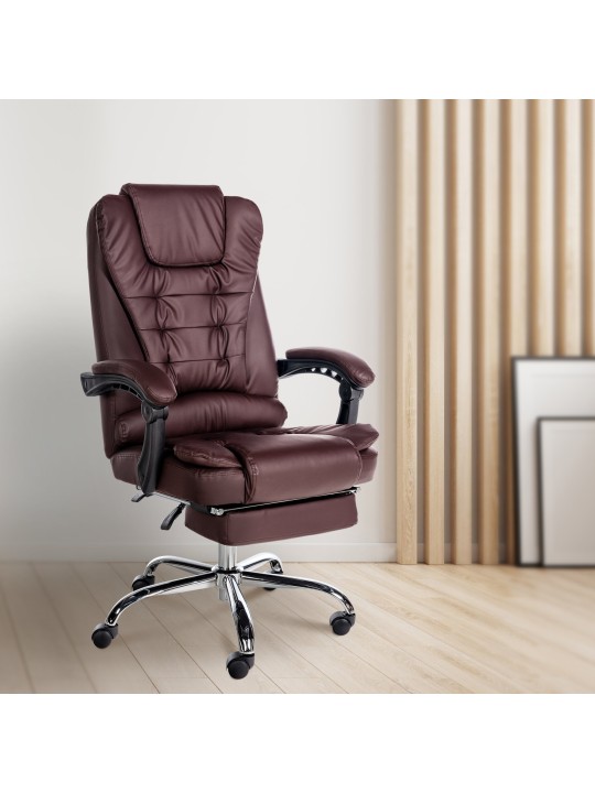 Silla de oficina Oxígeno piel sintética, burdeos