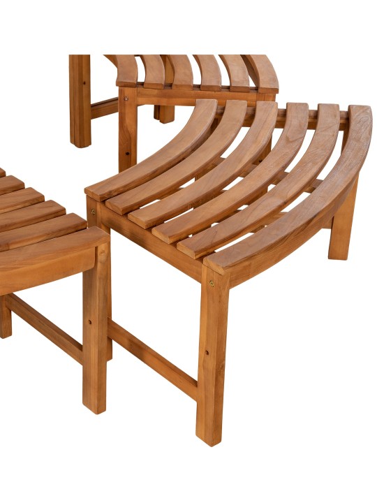 Banco arbol Nila 250 cm redondo SIN respaldo, marrón