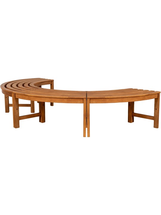 Banco arbol Macho 250 cm semicircular SIN respaldo, teca Banco arbol Macho 250 cm semicircular SIN respaldo, teca