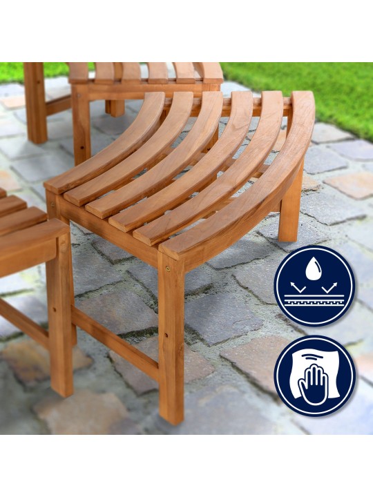 Banco arbol Macho 250 cm semicircular SIN respaldo, teca Banco arbol Macho 250 cm semicircular SIN respaldo, teca