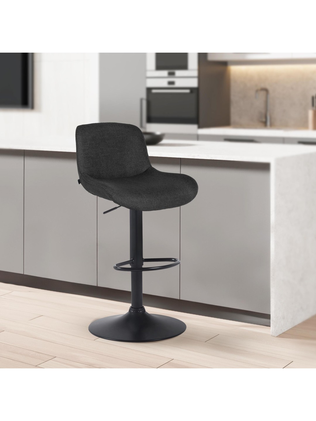 Taburete de bar Solon tela, negro