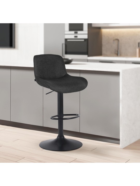 Taburete de bar Solon tela, negro