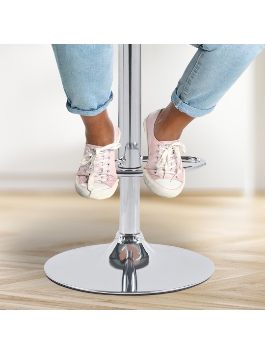 Taburete de bar Solon tela cromo, gris claro