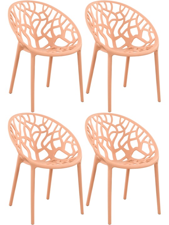 Conjunto de 4 sillas Esperanza, melocotón Conjunto de 4 sillas Esperanza, melocotón