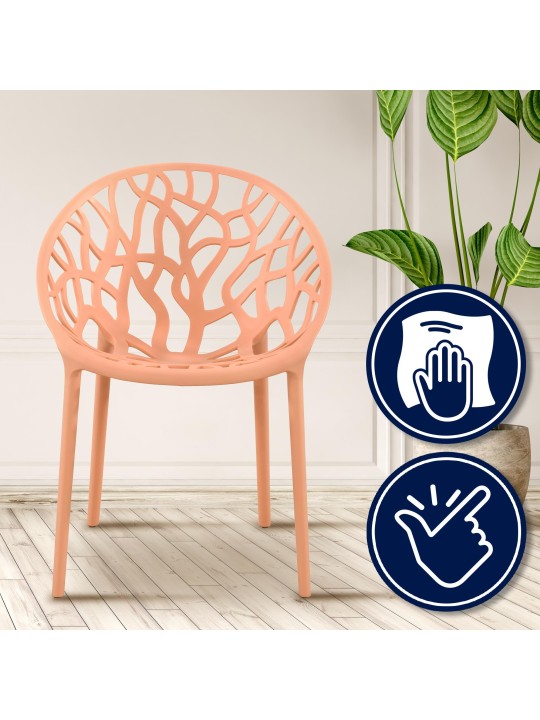 Conjunto de 4 sillas Esperanza, melocotón Conjunto de 4 sillas Esperanza, melocotón