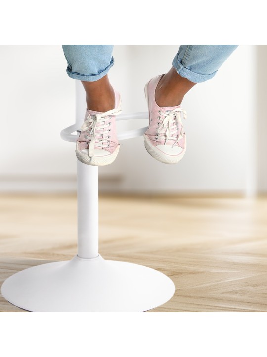 Juego de 2 taburetes de bar Aveiro piel sintética, blanco Juego de 2 taburetes de bar Aveiro piel sintética, blanco