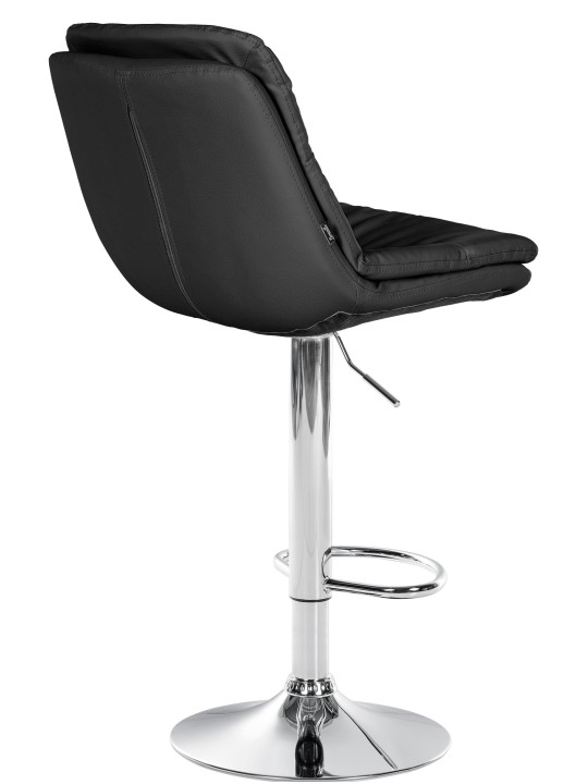 Taburete de bar Laurel polipiel cromado, negro