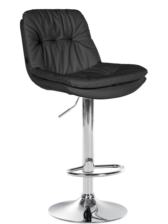 Taburete de bar Laurel polipiel cromado, negro