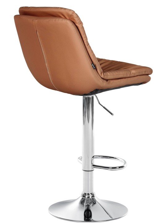 Taburete de bar Laurel polipiel cromado, marrón claro Taburete de bar Laurel polipiel cromado, marrón claro