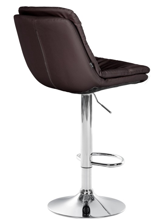 Taburete de bar Laurel polipiel cromado, marrón