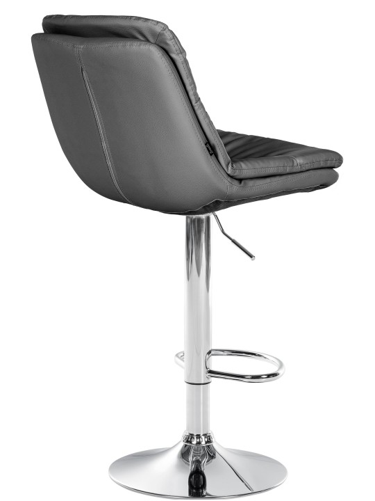 Taburete de bar Laurel polipiel cromado, gris Taburete de bar Laurel polipiel cromado, gris