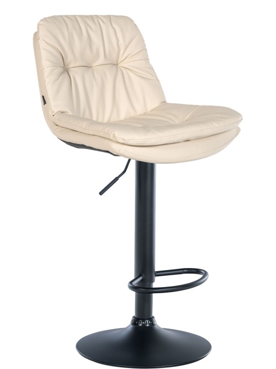 Taburete de bar Laurel piel sintética, crema