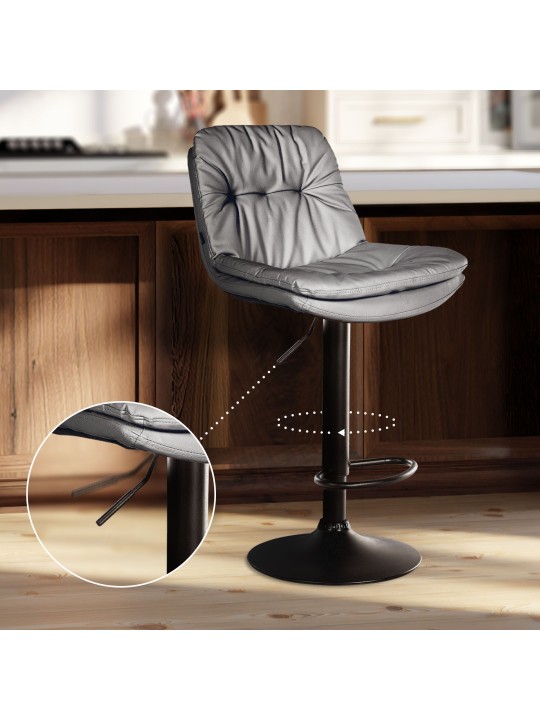 Taburete de bar Laurel piel sintética, gris