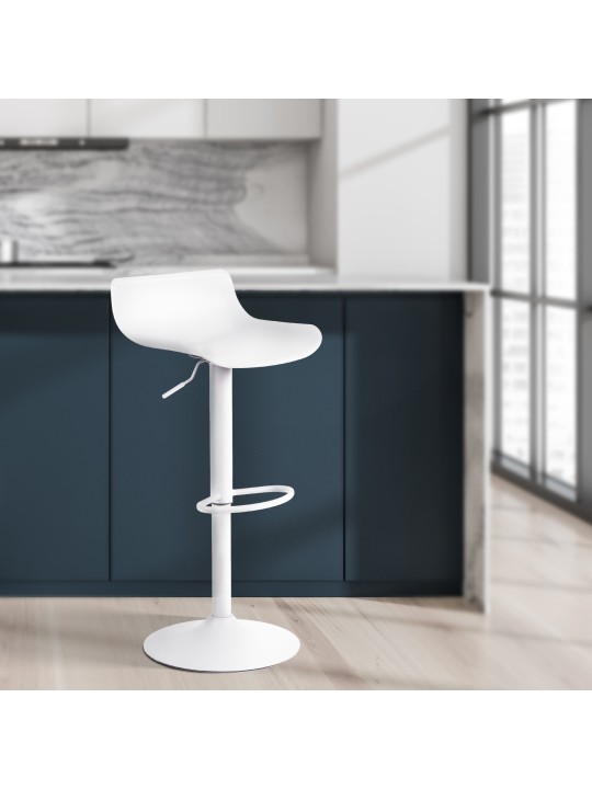 Juego de 2 taburetes de bar Aveiro, blanco