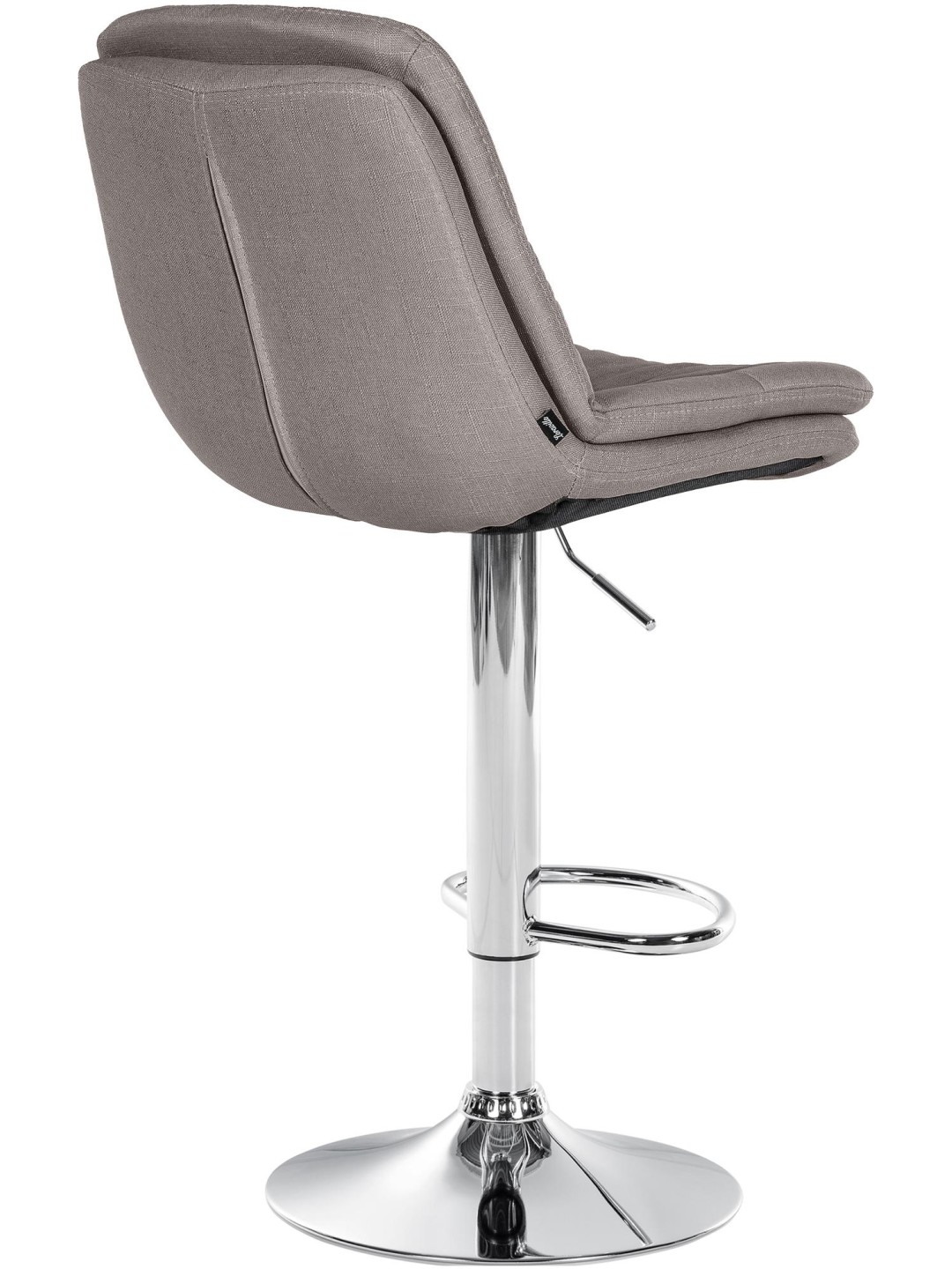 Taburete de bar Laurel tela cromo, gris