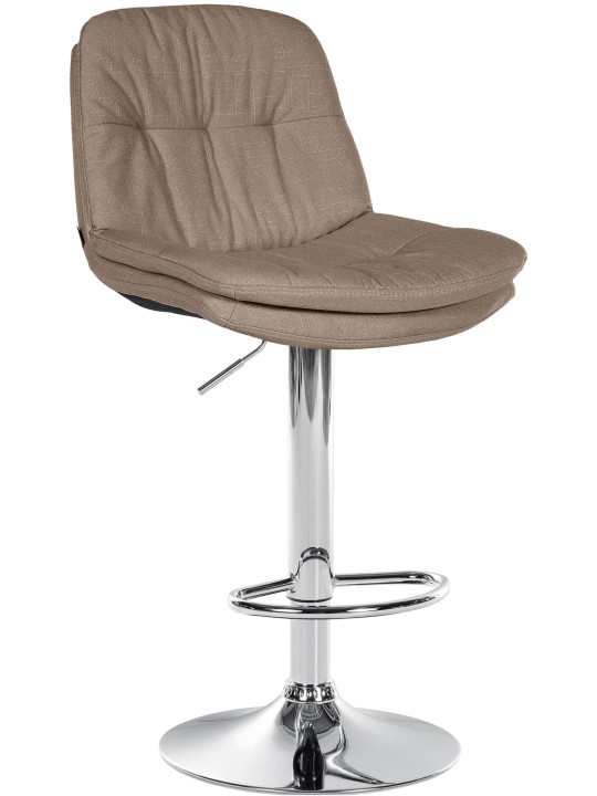 Taburete de bar Laurel tela cromo, taupe Taburete de bar Laurel tela cromo, taupe