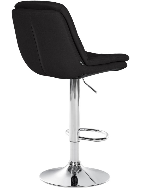 Taburete de bar Laurel tela cromo, negro