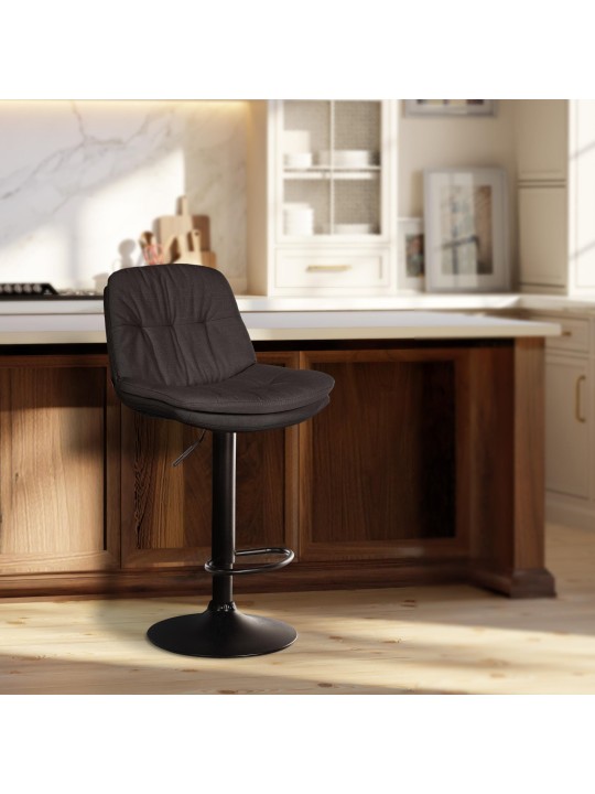 Taburete de bar Tela Laurel, gris oscuro