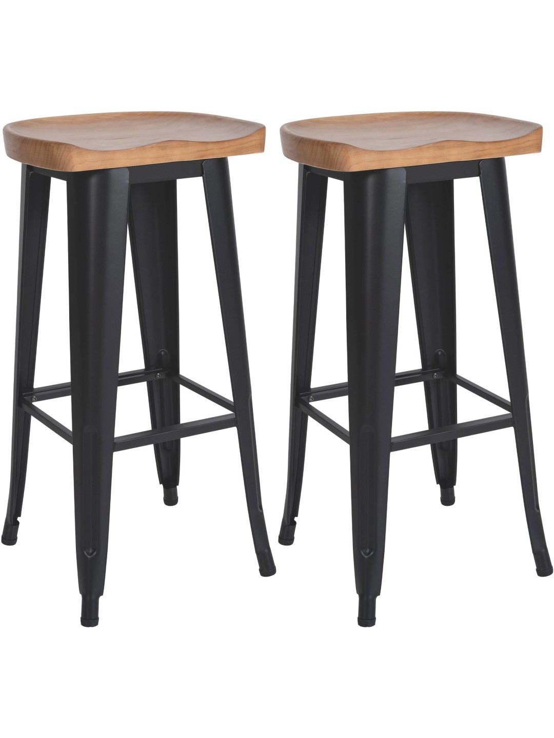 Juego de 2 taburetes de bar Clara, negro