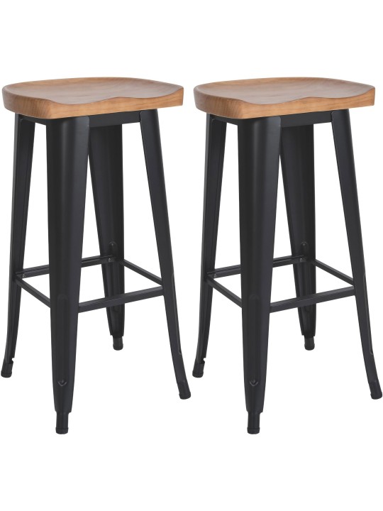 Juego de 2 taburetes de bar Clara, negro Juego de 2 taburetes de bar Clara, negro