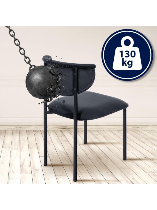 Silla de visita Gambell terciopelo, negro