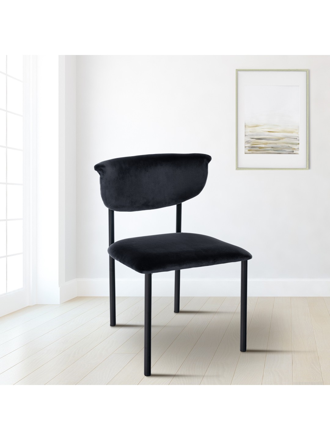 Silla de visita Gambell terciopelo, negro