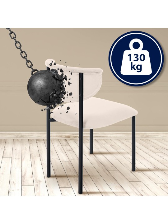 Silla de visita Gambell terciopelo, crema