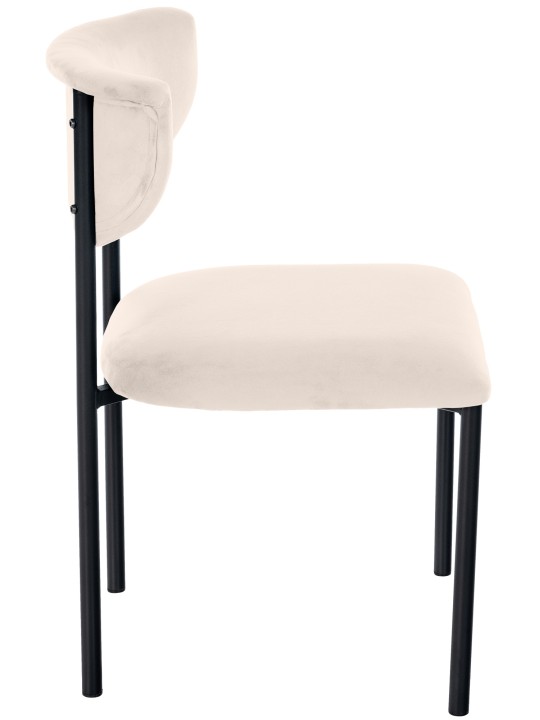 Silla de visita Gambell terciopelo, crema