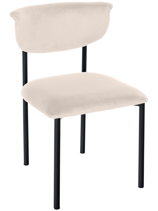 Silla de visita Gambell terciopelo, crema