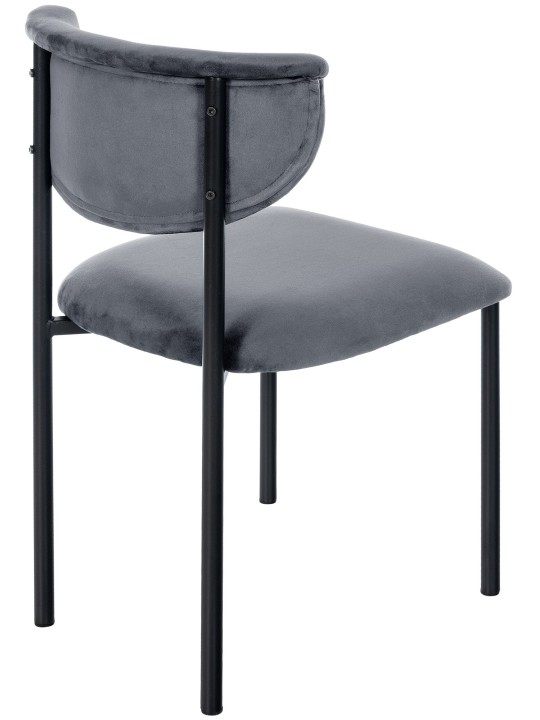 Silla de visita Gambell terciopelo, gris oscuro