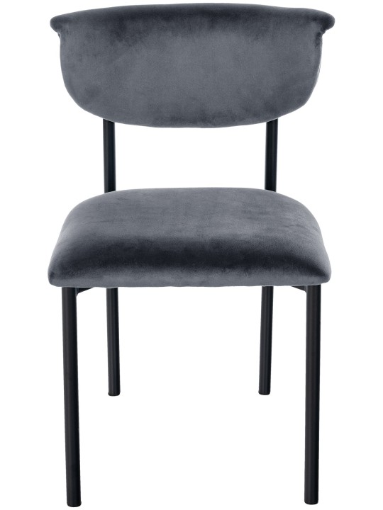 Silla de visita Gambell terciopelo, gris oscuro