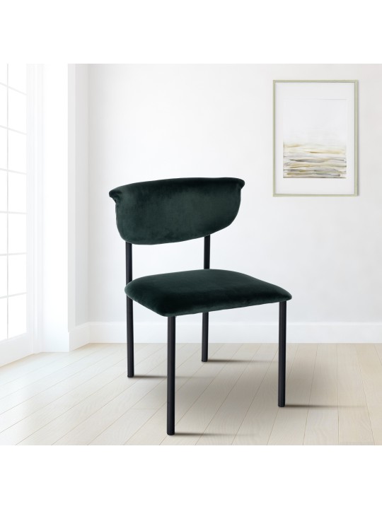 Silla de visita Gambell terciopelo, verde oscuro