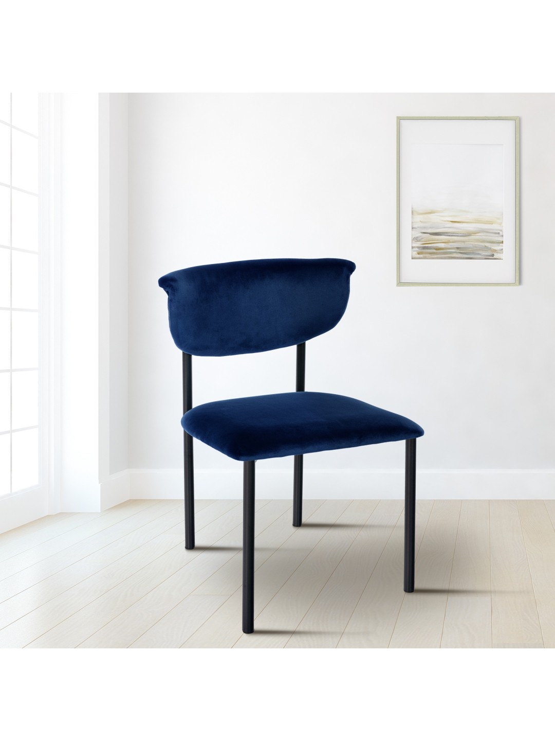 Silla de visita Gambell terciopelo, azul oscuro