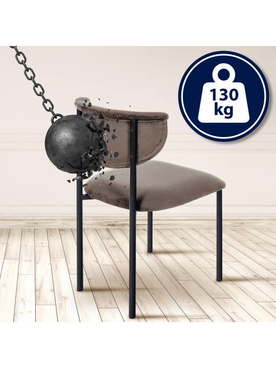 Silla de visita Gambell terciopelo, marrón Silla de visita Gambell terciopelo, marrón