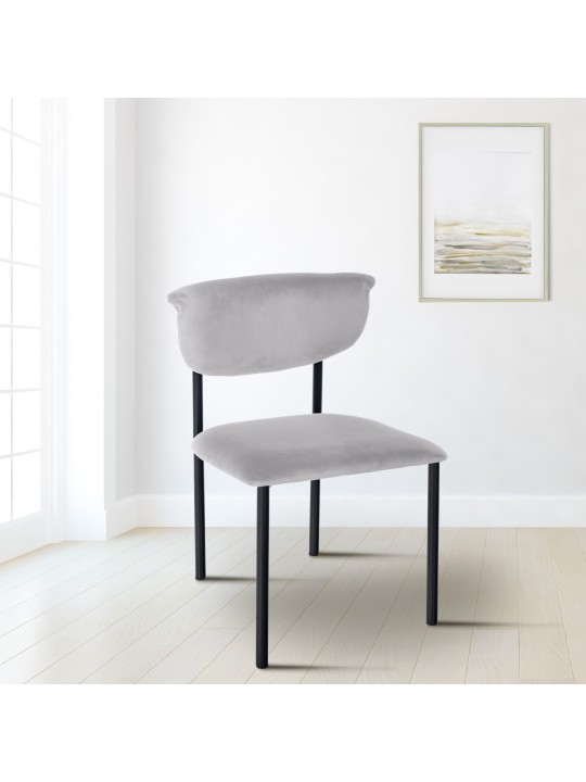 Silla de visita Gambell terciopelo, gris Silla de visita Gambell terciopelo, gris