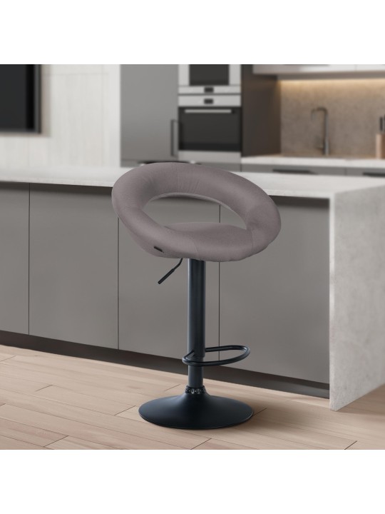 Taburete de bar Olinda tela, gris Taburete de bar Olinda tela, gris