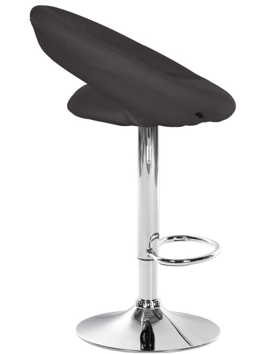 Juego de 2 taburetes de bar Olinda tela cromo, gris oscuro