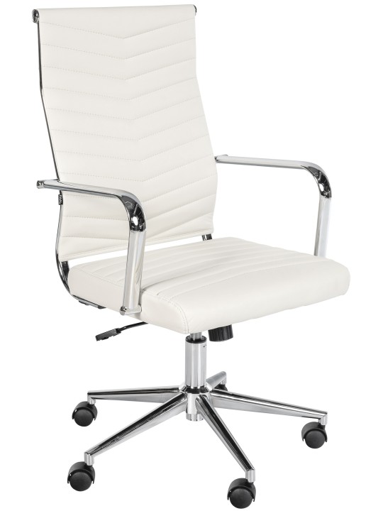Silla de oficina Canby piel sintética, blanco