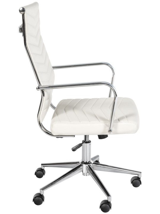 Silla de oficina Canby piel sintética, blanco